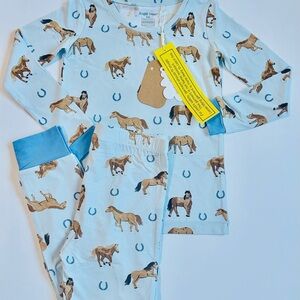 NWT Bamboo Angel Dear Blue Horse Print size 5/6